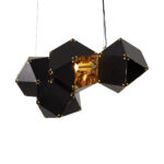 GLOBOSTAR® WELLES REPLICA 00796 Μοντέρνο Κρεμαστό Φωτιστικό Οροφής με Ντουί 4 x E14 AC 220-240V IP20 - Μαύρο & Χρυσό - Μ68 x Π32 x Υ30cm - Image 4