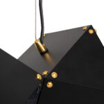 GLOBOSTAR® WELLES REPLICA 00796 Μοντέρνο Κρεμαστό Φωτιστικό Οροφής με Ντουί 4 x E14 AC 220-240V IP20 - Μαύρο & Χρυσό - Μ68 x Π32 x Υ30cm - Image 5