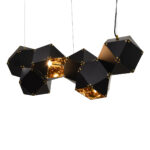GLOBOSTAR® WELLES REPLICA 00797 Μοντέρνο Κρεμαστό Φωτιστικό Οροφής με Ντουί 6 x E14 AC 220-240V IP20 - Μαύρο & Χρυσό - Μ98 x Π32 x Υ30cm - Image 4