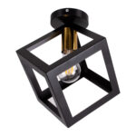 GLOBOSTAR® CUBE 00799 Μοντέρνο Φωτιστικό Οροφής με Ντουί 1 x E27 AC 220-240V IP20 - Μαύρο & Χρυσό - Μ25 x Π25 x Υ25cm - Image 4