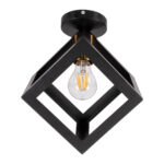 GLOBOSTAR® CUBE 00799 Μοντέρνο Φωτιστικό Οροφής με Ντουί 1 x E27 AC 220-240V IP20 - Μαύρο & Χρυσό - Μ25 x Π25 x Υ25cm - Image 5
