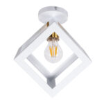 GLOBOSTAR® CUBE 00800 Μοντέρνο Φωτιστικό Οροφής με Ντουί 1 x E27 AC 220-240V IP20 - Λευκό & Χρυσό - Μ25 x Π25 x Υ25cm - Image 6
