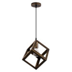 GLOBOSTAR® CUBE 00803 Μοντέρνο Κρεμαστό Φωτιστικό Οροφής με Ντουί 1 x E27 AC 220-240V IP20 - Χάλκινο Εφέ Σκουριάς - Μ25 x Π25 x Υ25cm - Image 3