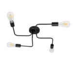 GLOBOSTAR® LIBERTA 00838 Vintage Φωτιστικό Οροφής με Ντουί 4 x E27 AC 220-240V IP20 - Μαύρο - Μ44.5 x Π44.5 x Υ12cm - Image 4