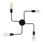 GLOBOSTAR® LIBERTA 00838 Vintage Φωτιστικό Οροφής με Ντουί 4 x E27 AC 220-240V IP20 - Μαύρο - Μ44.5 x Π44.5 x Υ12cm - Image 5