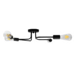 GLOBOSTAR® LIBERTA 00838 Vintage Φωτιστικό Οροφής με Ντουί 4 x E27 AC 220-240V IP20 - Μαύρο - Μ44.5 x Π44.5 x Υ12cm - Image 6