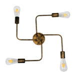 GLOBOSTAR® LIBERTA 00839 Μοντέρνο Φωτιστικό Οροφής με Ντουί 4 x E27 AC 220-240V IP20 - Χάλκινο - Μ44.5 x Π44.5 x Υ12cm - Image 5