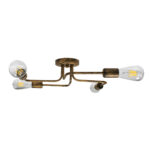 GLOBOSTAR® LIBERTA 00839 Μοντέρνο Φωτιστικό Οροφής με Ντουί 4 x E27 AC 220-240V IP20 - Χάλκινο - Μ44.5 x Π44.5 x Υ12cm - Image 6