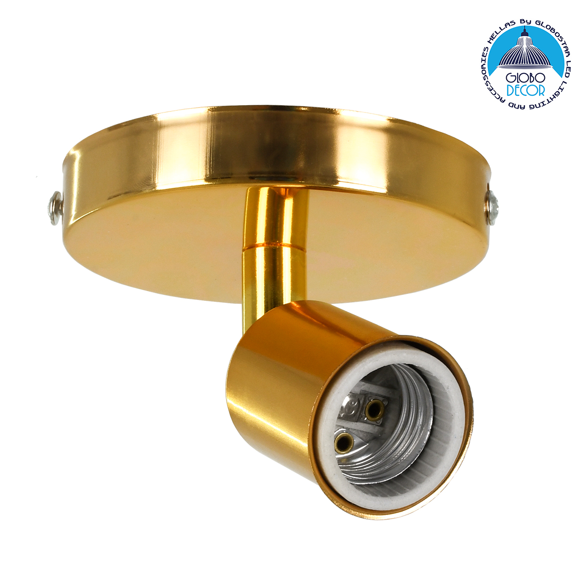 00845_1 GLOBOSTAR® SARA 00845 Μοντέρνο Φωτιστικό Οροφής με Ντουί 1 x E27 AC 220-240V IP20 - Χρυσό - Μ10 x Π10 x Υ10.3cm - Image 1