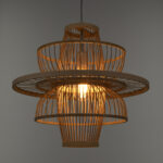 GLOBOSTAR® BALI 00861 Boho Κρεμαστό Φωτιστικό Οροφής με Ντουί 1 x E27 AC 220-240V IP20 - Μπεζ - Μ45 x Π45 x Υ42.5cm - Image 3