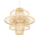 GLOBOSTAR® BALI 00861 Boho Κρεμαστό Φωτιστικό Οροφής με Ντουί 1 x E27 AC 220-240V IP20 - Μπεζ - Μ45 x Π45 x Υ42.5cm - Image 6