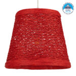 GLOBOSTAR® PLAYROOM 00863 Vintage Κρεμαστό Φωτιστικό Οροφής με Ντουί 1 x E27 AC 220-240V IP20 - Κόκκινο - Μ32 x Π32 x Υ27cm