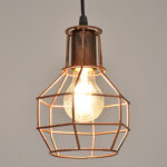 GLOBOSTAR® CAGE 00866 Vintage Κρεμαστό Φωτιστικό Οροφής με Ντουί 1 x E27 AC 220-240V IP20 - Χάλκινο - Μ15 x Π15 x Υ22cm - Image 3