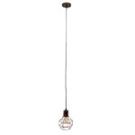 GLOBOSTAR® CAGE 00866 Vintage Κρεμαστό Φωτιστικό Οροφής με Ντουί 1 x E27 AC 220-240V IP20 - Χάλκινο - Μ15 x Π15 x Υ22cm - Image 4