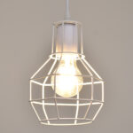 GLOBOSTAR® CAGE 00867 Vintage Κρεμαστό Φωτιστικό Οροφής με Ντουί 1 x E27 AC 220-240V IP20 - Λευκό - Μ15 x Π15 x Υ22cm - Image 3