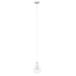 GLOBOSTAR® CAGE 00867 Vintage Κρεμαστό Φωτιστικό Οροφής με Ντουί 1 x E27 AC 220-240V IP20 - Λευκό - Μ15 x Π15 x Υ22cm - Image 4