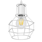 GLOBOSTAR® CAGE 00867 Vintage Κρεμαστό Φωτιστικό Οροφής με Ντουί 1 x E27 AC 220-240V IP20 - Λευκό - Μ15 x Π15 x Υ22cm - Image 6