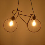 GLOBOSTAR® BIKE 00868 Vintage Κρεμαστό Φωτιστικό Οροφής με Ντουί 2 x E27 AC 220-240V IP20 - Χάλκινο - Μ67 x Π3.5 x Υ41cm - Image 3