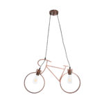 GLOBOSTAR® BIKE 00868 Vintage Κρεμαστό Φωτιστικό Οροφής με Ντουί 2 x E27 AC 220-240V IP20 - Χάλκινο - Μ67 x Π3.5 x Υ41cm - Image 4