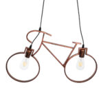 GLOBOSTAR® BIKE 00868 Vintage Κρεμαστό Φωτιστικό Οροφής με Ντουί 2 x E27 AC 220-240V IP20 - Χάλκινο - Μ67 x Π3.5 x Υ41cm - Image 6