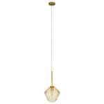 GLOBOSTAR® AMARIS 00869 Μοντέρνο Κρεμαστό Φωτιστικό Οροφής με Ντουί 1 x E27 AC 220-240V IP20 - Χρυσό Πλατίνα & Μελί - Μ22 x Π22 x Y22cm - Image 3