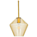 GLOBOSTAR® AMARIS 00869 Μοντέρνο Κρεμαστό Φωτιστικό Οροφής με Ντουί 1 x E27 AC 220-240V IP20 - Χρυσό Πλατίνα & Μελί - Μ22 x Π22 x Y22cm - Image 4