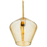 GLOBOSTAR® AMARIS 00869 Μοντέρνο Κρεμαστό Φωτιστικό Οροφής με Ντουί 1 x E27 AC 220-240V IP20 - Χρυσό Πλατίνα & Μελί - Μ22 x Π22 x Y22cm - Image 5