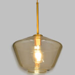 GLOBOSTAR® AMARIS 00870 Μοντέρνο Κρεμαστό Φωτιστικό Οροφής με Ντουί 1 x E27 AC 220-240V IP20 - Χρυσό Πλατίνα & Μελί - Μ30 x Π30 x Y22cm - Image 2