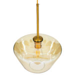 GLOBOSTAR® AMARIS 00870 Μοντέρνο Κρεμαστό Φωτιστικό Οροφής με Ντουί 1 x E27 AC 220-240V IP20 - Χρυσό Πλατίνα & Μελί - Μ30 x Π30 x Y22cm - Image 6