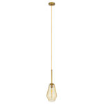 GLOBOSTAR® AMARIS 00871 Μοντέρνο Κρεμαστό Φωτιστικό Οροφής με Ντουί 1 x E27 AC 220-240V IP20 - Χρυσό Πλατίνα & Μελί - Μ17 x Π17 x Υ30cm - Image 3