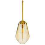 GLOBOSTAR® AMARIS 00871 Μοντέρνο Κρεμαστό Φωτιστικό Οροφής με Ντουί 1 x E27 AC 220-240V IP20 - Χρυσό Πλατίνα & Μελί - Μ17 x Π17 x Υ30cm - Image 6