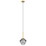 GLOBOSTAR® AMARIS 00872 Μοντέρνο Κρεμαστό Φωτιστικό Οροφής με Ντουί 1 x E27 AC 220-240V IP20 - Χρυσό Πλατίνα & Μαύρο Φιμέ - Μ22 x Π22 x Y22cm - Image 3