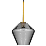 GLOBOSTAR® AMARIS 00872 Μοντέρνο Κρεμαστό Φωτιστικό Οροφής με Ντουί 1 x E27 AC 220-240V IP20 - Χρυσό Πλατίνα & Μαύρο Φιμέ - Μ22 x Π22 x Y22cm - Image 4