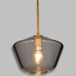 GLOBOSTAR® AMARIS 00873 Μοντέρνο Κρεμαστό Φωτιστικό Οροφής με Ντουί 1 x E27 AC 220-240V IP20 - Χρυσό Πλατίνα & Μαύρο Φιμέ - Μ30 x Π30 x Y22cm - Image 2