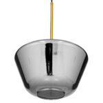 GLOBOSTAR® AMARIS 00873 Μοντέρνο Κρεμαστό Φωτιστικό Οροφής με Ντουί 1 x E27 AC 220-240V IP20 - Χρυσό Πλατίνα & Μαύρο Φιμέ - Μ30 x Π30 x Y22cm - Image 5