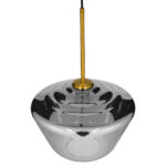 GLOBOSTAR® AMARIS 00873 Μοντέρνο Κρεμαστό Φωτιστικό Οροφής με Ντουί 1 x E27 AC 220-240V IP20 - Χρυσό Πλατίνα & Μαύρο Φιμέ - Μ30 x Π30 x Y22cm - Image 6