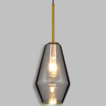 GLOBOSTAR® AMARIS 00874 Μοντέρνο Κρεμαστό Φωτιστικό Οροφής με Ντουί 1 x E27 AC 220-240V IP20 - Χρυσό Πλατίνα & Μαύρο Φιμέ - Μ17 x Π17 x Υ30cm - Image 2
