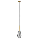 GLOBOSTAR® AMARIS 00874 Μοντέρνο Κρεμαστό Φωτιστικό Οροφής με Ντουί 1 x E27 AC 220-240V IP20 - Χρυσό Πλατίνα & Μαύρο Φιμέ - Μ17 x Π17 x Υ30cm - Image 3