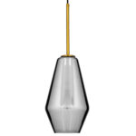 GLOBOSTAR® AMARIS 00874 Μοντέρνο Κρεμαστό Φωτιστικό Οροφής με Ντουί 1 x E27 AC 220-240V IP20 - Χρυσό Πλατίνα & Μαύρο Φιμέ - Μ17 x Π17 x Υ30cm - Image 4