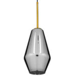 GLOBOSTAR® AMARIS 00874 Μοντέρνο Κρεμαστό Φωτιστικό Οροφής με Ντουί 1 x E27 AC 220-240V IP20 - Χρυσό Πλατίνα & Μαύρο Φιμέ - Μ17 x Π17 x Υ30cm - Image 5