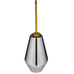 GLOBOSTAR® AMARIS 00874 Μοντέρνο Κρεμαστό Φωτιστικό Οροφής με Ντουί 1 x E27 AC 220-240V IP20 - Χρυσό Πλατίνα & Μαύρο Φιμέ - Μ17 x Π17 x Υ30cm - Image 6