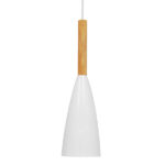 GLOBOSTAR® DILLON 00876 Μοντέρνο Κρεμαστό Φωτιστικό Οροφής με Ντουί 1 x E27 AC 220-240V IP20 - Λευκό & Μπεζ - Μ11 x Π11 x Υ36cm - Image 2
