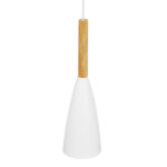 GLOBOSTAR® DILLON 00876 Μοντέρνο Κρεμαστό Φωτιστικό Οροφής με Ντουί 1 x E27 AC 220-240V IP20 - Λευκό & Μπεζ - Μ11 x Π11 x Υ36cm - Image 3