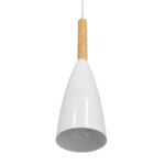 GLOBOSTAR® DILLON 00876 Μοντέρνο Κρεμαστό Φωτιστικό Οροφής με Ντουί 1 x E27 AC 220-240V IP20 - Λευκό & Μπεζ - Μ11 x Π11 x Υ36cm - Image 4