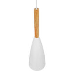 GLOBOSTAR® DILLON 00876 Μοντέρνο Κρεμαστό Φωτιστικό Οροφής με Ντουί 1 x E27 AC 220-240V IP20 - Λευκό & Μπεζ - Μ11 x Π11 x Υ36cm - Image 5