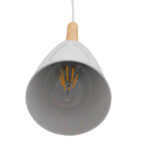 GLOBOSTAR® DILLON 00876 Μοντέρνο Κρεμαστό Φωτιστικό Οροφής με Ντουί 1 x E27 AC 220-240V IP20 - Λευκό & Μπεζ - Μ11 x Π11 x Υ36cm - Image 6