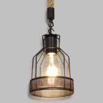 GLOBOSTAR® MASON 00881 Vintage Κρεμαστό Φωτιστικό Οροφής με Ντουί 1 x E27 AC 220-240V IP20 - Μαύρο & Μπεζ - Μ15 x Π15 x Υ24cm - Image 2