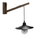 GLOBOSTAR® JONAS 00882 Vintage Φωτιστικό Τοίχου - Απλίκα με Ντουί 1 x E27 AC 220-240V IP20 - Καφέ & Μαύρο - Μ26 x Π50 x Υ50cm - Image 2