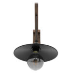 GLOBOSTAR® JONAS 00882 Vintage Φωτιστικό Τοίχου - Απλίκα με Ντουί 1 x E27 AC 220-240V IP20 - Καφέ & Μαύρο - Μ26 x Π50 x Υ50cm - Image 5