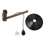 GLOBOSTAR® JONAS 00882 Vintage Φωτιστικό Τοίχου - Απλίκα με Ντουί 1 x E27 AC 220-240V IP20 - Καφέ & Μαύρο - Μ26 x Π50 x Υ50cm - Image 6